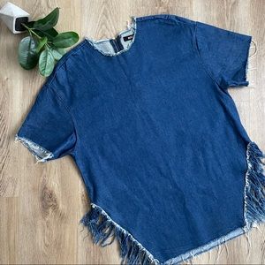 BDG | denim boho top w/ fringes